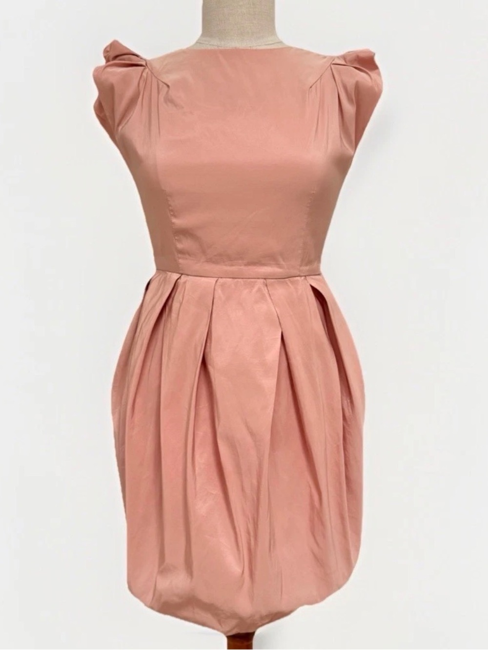 FRAY I.D Japan Blush Pink Sculptural Bubble Hem Dress Avant Garde Size 1 US 4/6
